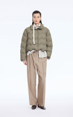 Down Coat / JNBY Oversized Lace-Trim Short Puffer