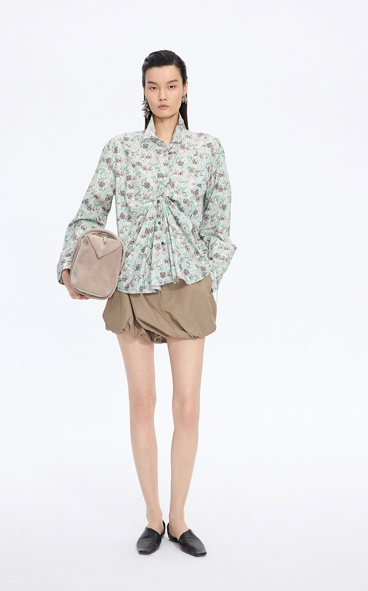 Shirt / JNBY Watercolor Tulip Oversized Cotton Shirt