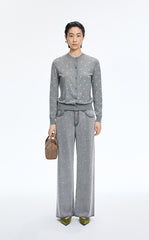 Sweater / JNBY Polka Dot Cropped Cotton Blend Cardigan