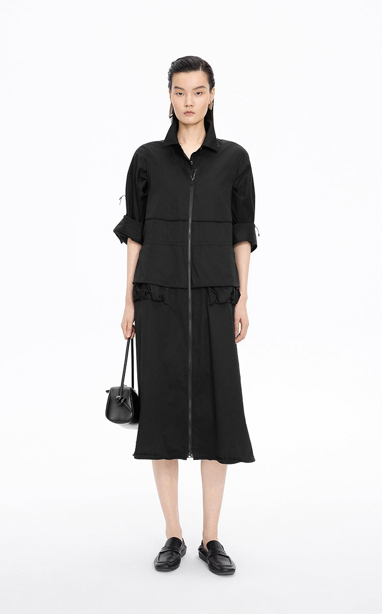 Dress / JNBY Cotton Blend A-Line Sleeveless Dress