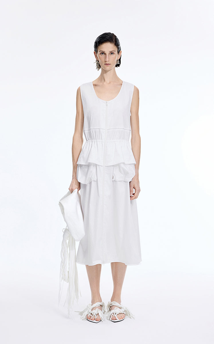 Dress / JNBY Cotton Blend A-Line Sleeveless Dress