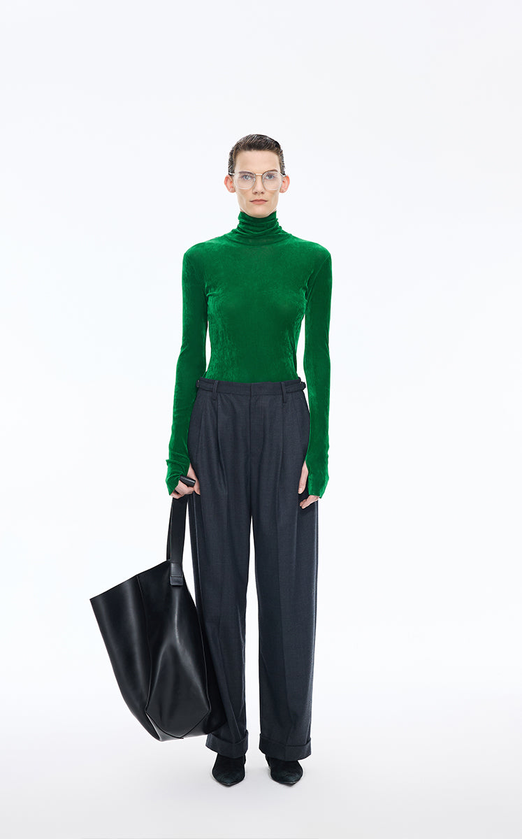 T-Shirt / JNBY Slim-Fit Velvet Long-Sleeve T-Shirt