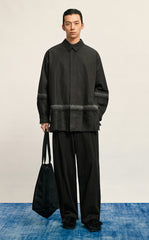 Shirt / CROQUIS Needle-Spliced Oversized Cotton-Linen Poplin Shirt