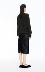 Sweater / JNBY Loose V-neck Silk-Cotton Cardigan