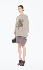 Sweatshirt / JNBY Botanical Print Cotton Pullover