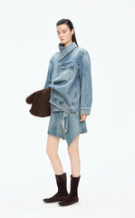 Jacket / JNBY Oversized Asymmetric Cut Denim Jacket