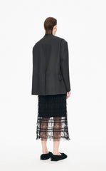 Blazer / JNBY Oversize Collarless Wool Blend Blazer