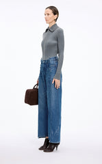 Pants / JNBY Contrast Panels Straight-Leg Jeans