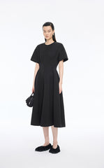 Dress / JNBY Lantern Hem Short Sleeve Midi Dress