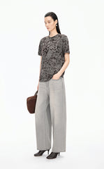 T-Shirt / JNBY Floral Wool-Blend Loose Tee