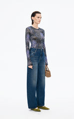 T-Shirt / JNBY Slim Fit Graphic Long Sleeve Tee