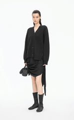 Sweater / JNBY Wool-Silk Longline Open Cardigan