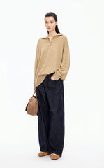 Sweater / JNBY Oversized Wool-Cashmere Polo Pullover