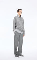 Sweater / JNBY Mohair-Wool Blend Diamond Texture Pullover