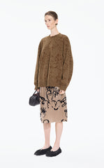 Sweatshirt / JNBY Oversized Flocked Floral Detail Pullover