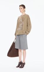 Sweatshirt / JNBY Floral motif Cotton Pullover