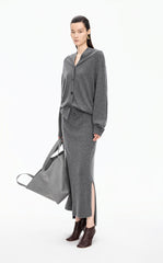 Skirt / JNBY H-Line Wool-Cashmere Long Skirt