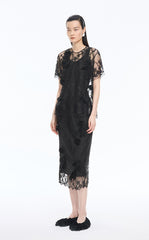 Skirt / JNBY Plum Blossom Lace Midi Skirt