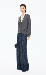 Pants /(ESG)JNBY Hand-Painted Hydrangea Wide-Leg Jeans