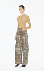Pants / JNBY Wide-Leg Printed Denim Trousers