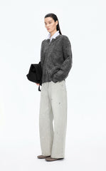 Pants / JNBY Beaded Straight-Leg Denim