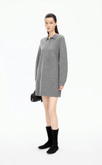 Dress / JNBY Wool-Cashmere Blend Polo Sweater Dress