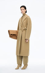 Coat / JNBY  Wool Cashmere Hooded Long Coat