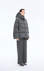 Down Coat / JNBY A-Line Mid-Length Hooded Down Coat