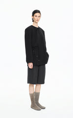 Coat / JNBY Double-Faced Collarless Wool Blend Coat