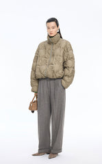Down Coat / JNBY Quilted Stand Collar Short Down Coat