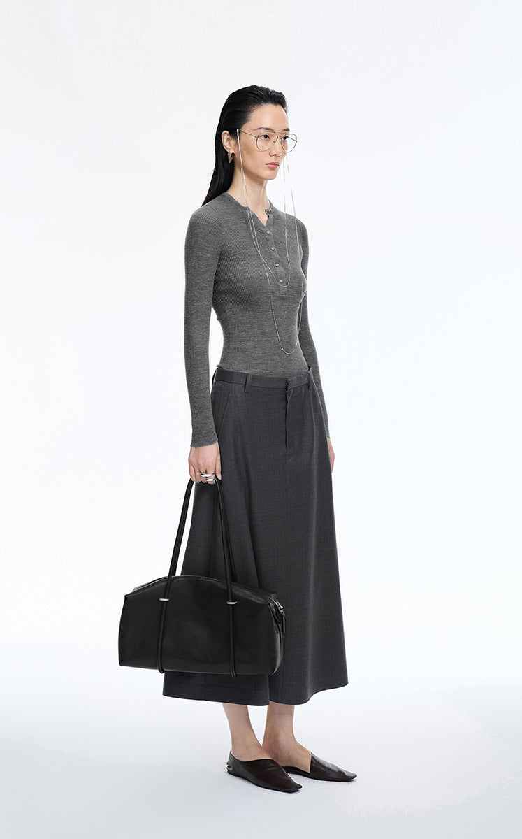 T-Shirt / JNBY Merino Ribbed Long Sleeve Tee