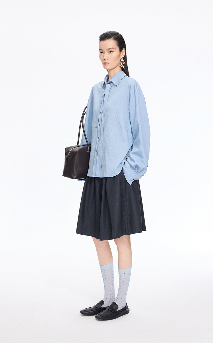 Shirt / JNBY Textured Oversized Long Sleeve Shirt