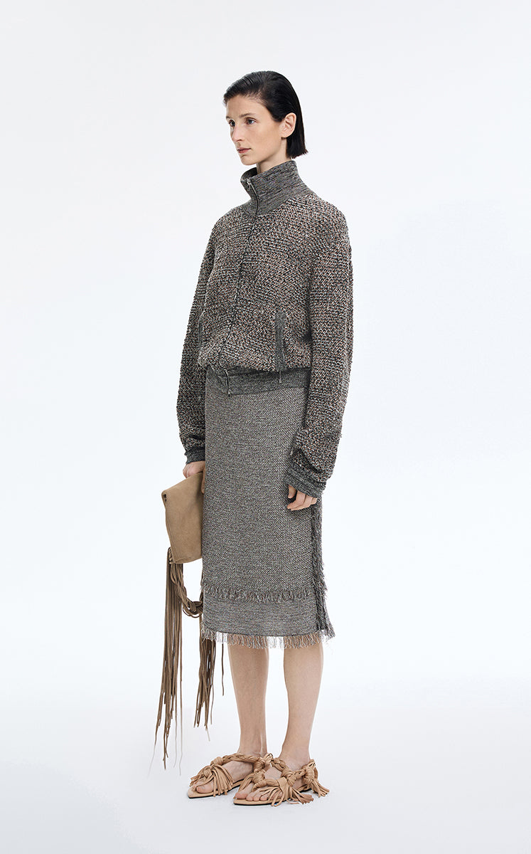Sweater / JNBY Stand Collar Lightweight Short Cardigan