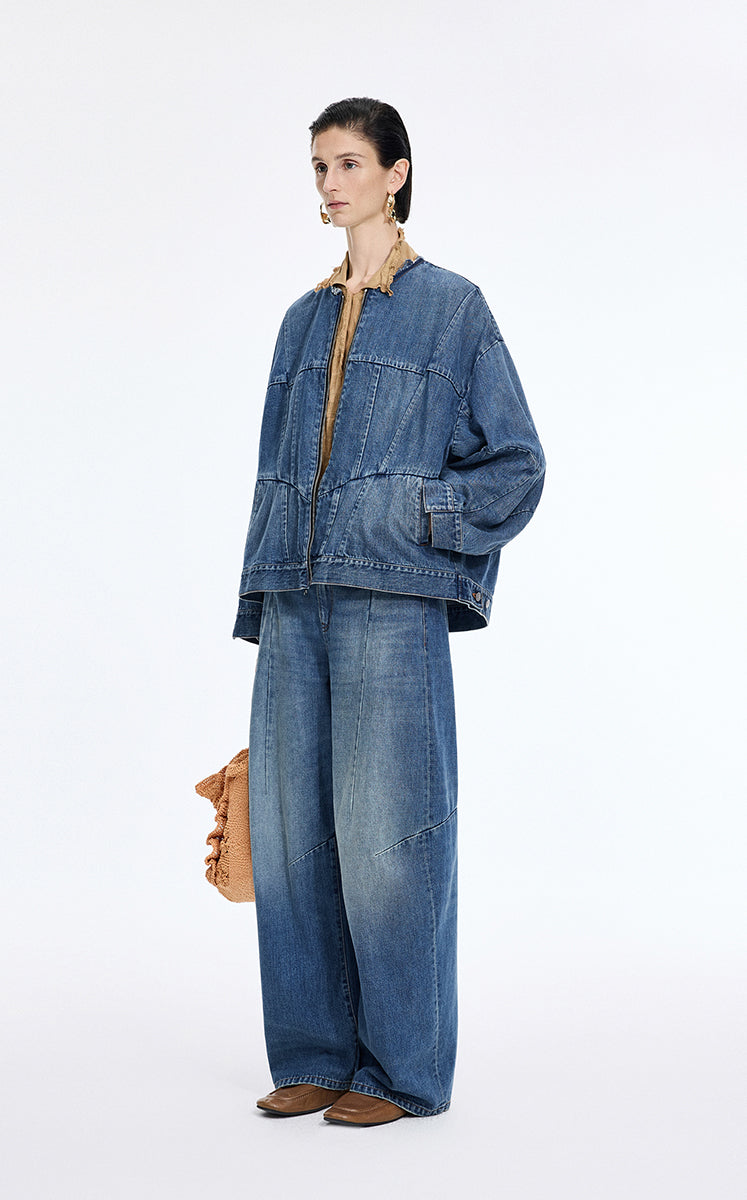Jacket / JNBY Reconstructed Denim Collarless Jacket