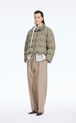 Down Coat / JNBY Oversized Lace-Trim Short Puffer