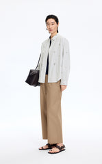 Shirt / JNBY Embroidered Floral Stripe Oversized Shirt