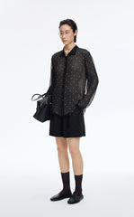 Shirt / JNBY Silk Polka Dot Relaxed Long Shirt