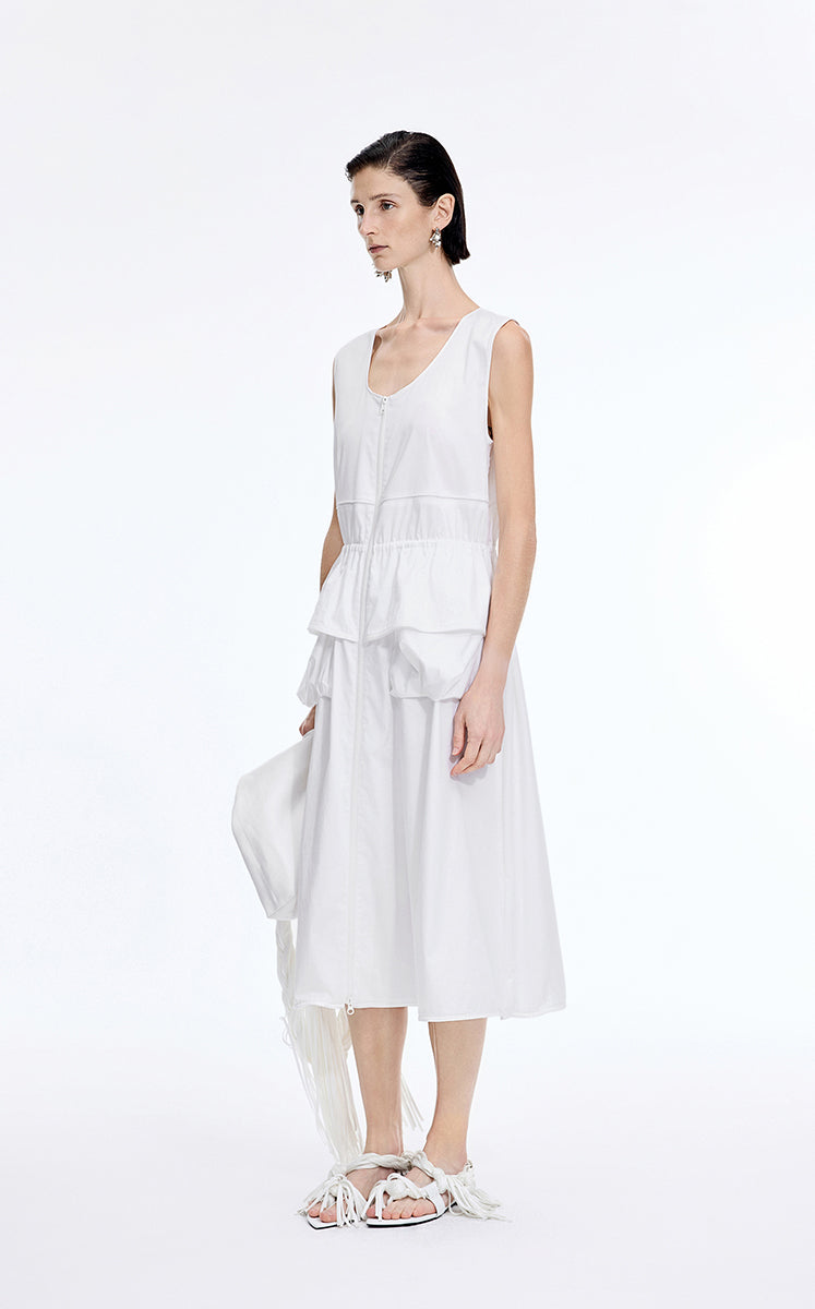 Dress / JNBY Cotton Blend A-Line Sleeveless Dress