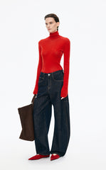 T-Shirt / JNBY Slim-Fit Velvet Long-Sleeve T-Shirt