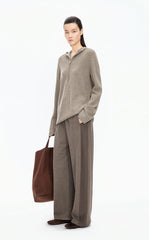 Sweater / JNBY Loose Quarter-Zip Wool Hoodie