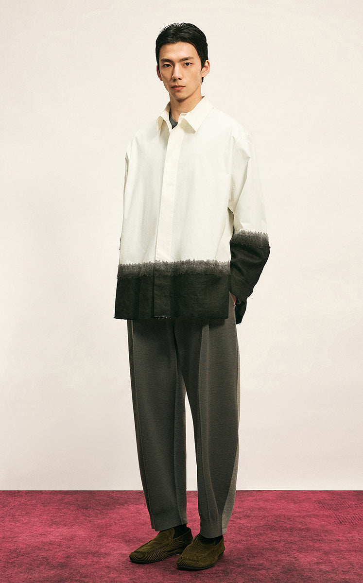 Shirt / CROQUIS Needle-Spliced Oversized Cotton-Linen Poplin Shirt