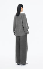 Sweater /(ESG)JNBY Loose Overlap Front Wool Pullover