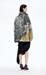 Coat / JNBY A-Line Jacquard Wool Blend Jacket