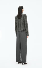 Sweater / JNBY Cropped Fitted Linen Blend Cardigan