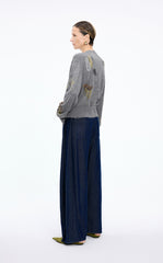 Sweater / JNBY Botanical Short Cropped Fit Wool Cardigan