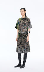 Skirt / JNBY Silk-Blend Printed Midi Skirt