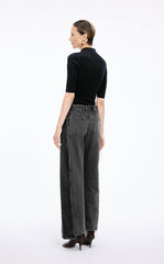 Pants / JNBY Contrast Panels Straight-Leg Jeans