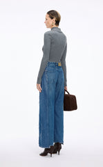 Pants / JNBY Contrast Panels Straight-Leg Jeans