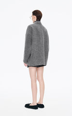 Coat / JNBY Oversize V-Neck Wool-Blend Jacket