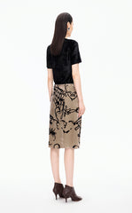 Skirt / JNBY A-Line Plant Flocked Midi Skirt